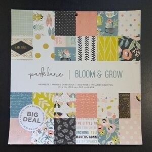 NEW Park Lane Bloom & Grow Multicolor Cardstock- 5 pages + gold Foil Ephemera